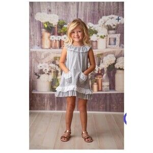 Haute Baby Dress Boutique Ruffles Pockets‎ Spring Easter Photos Striped Summer